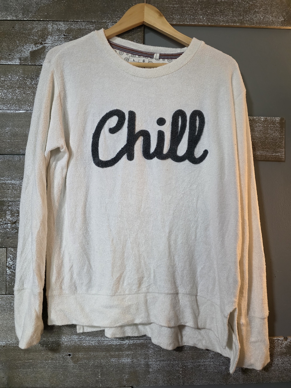 Cream 'Chill' Crewneck Sweatshirt